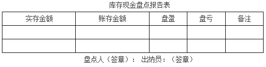 庫存現(xiàn)金盤點(diǎn)報(bào)告表