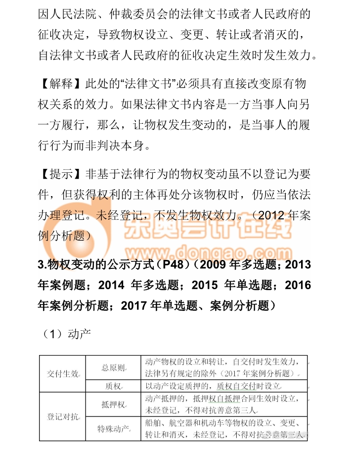 cpa經(jīng)濟法物權(quán)變動