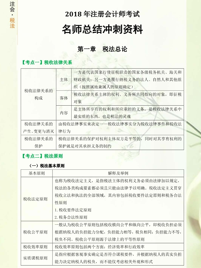 注會考前必看！東奧名師高效總結(jié)cpa稅法考點