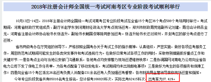河南注會(huì)出考率