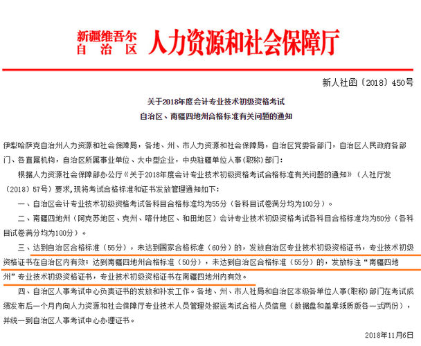 初級會計成績合格標準