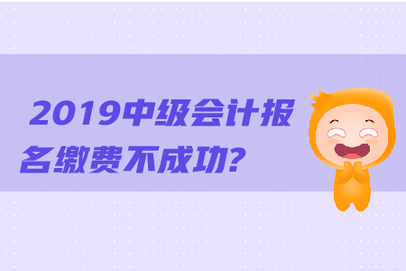 2019年中級會計報名繳費不成功怎么辦？