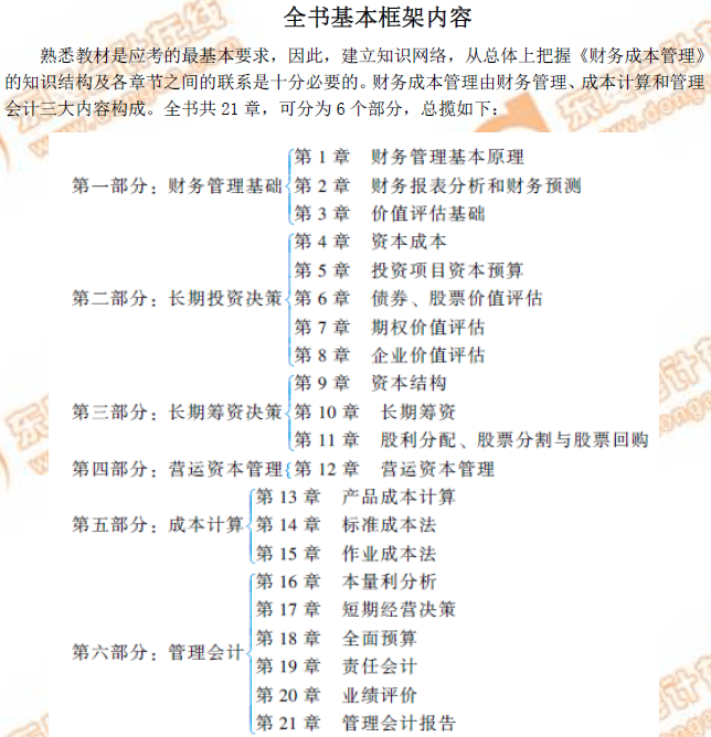 2019年注冊(cè)會(huì)計(jì)師《財(cái)管》科目全書基本框架內(nèi)容
