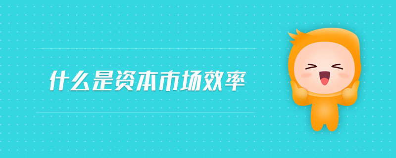 什么是資本市場效率 什么是資本市場效率