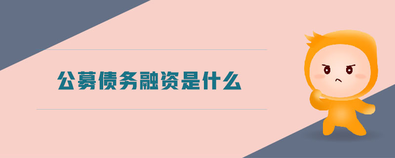 公募債務(wù)融資是什么