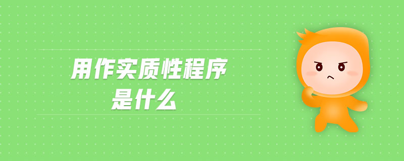 用作實質(zhì)性程序是什么