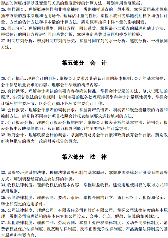 中級經(jīng)濟師經(jīng)濟基礎(chǔ)考試大綱—會計、法律