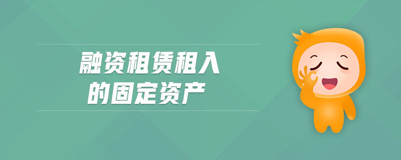 融資租賃租入的固定資產(chǎn)