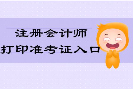 2019年注冊會計師打印準(zhǔn)考證入口