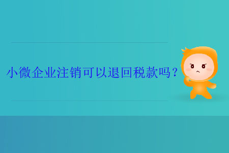 小微企業(yè)注銷可以退回稅款嗎？