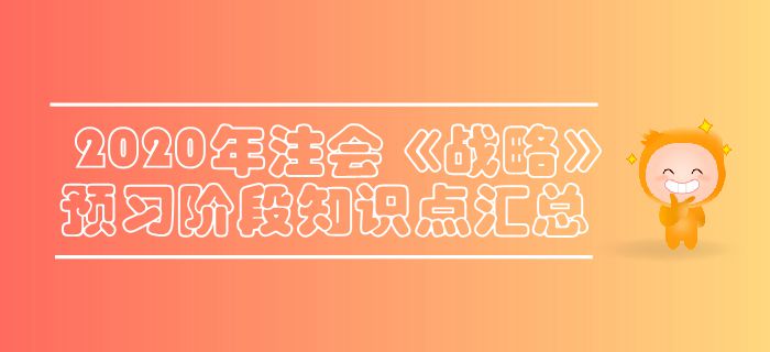 2020年注會《戰(zhàn)略》預(yù)習(xí)階段知識點匯總