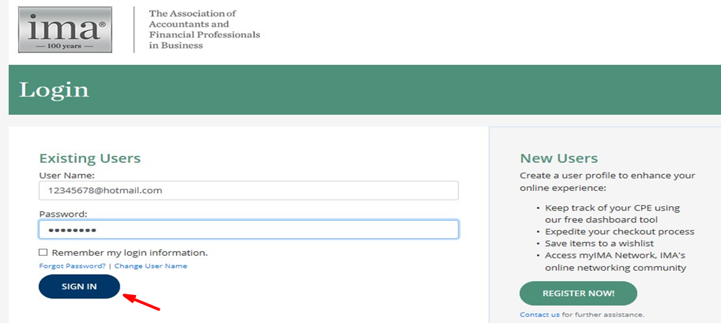  IMA英文官網(wǎng)注冊交費步驟