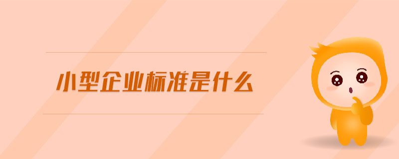 小型企業(yè)標(biāo)準(zhǔn)是什么