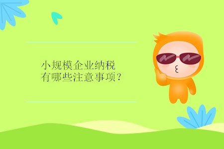 小規(guī)模企業(yè)納稅有哪些注意事項？