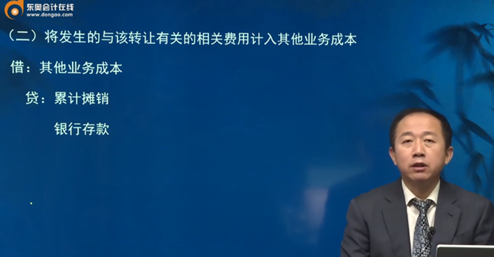 將發(fā)生的與該轉(zhuǎn)讓有關(guān)的相關(guān)費(fèi)用計(jì)入其他業(yè)務(wù)成本