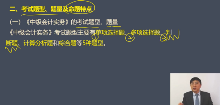 （一）中級(jí)會(huì)計(jì)實(shí)務(wù)的考試題型、題量