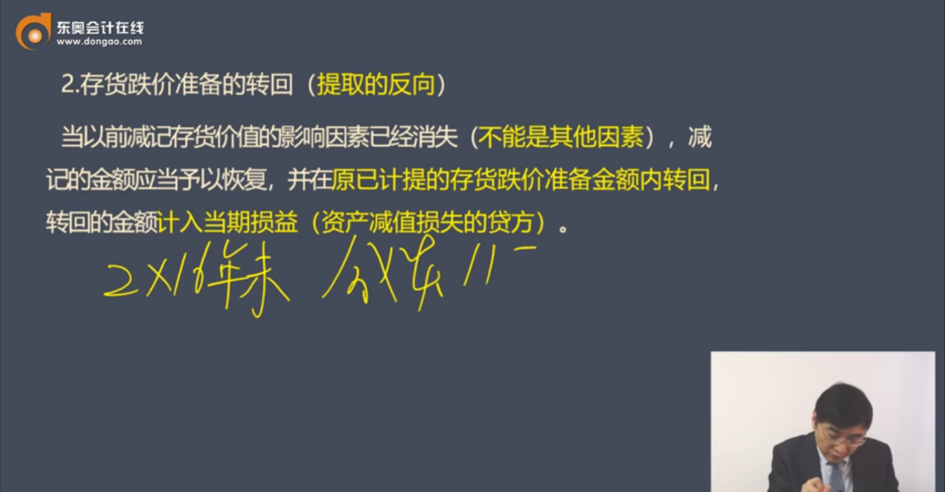 存貨跌價準備的轉回