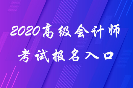 2020年高級(jí)會(huì)計(jì)師考試報(bào)名入口！考生請(qǐng)看！