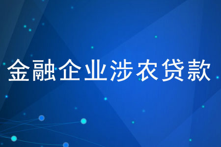 金融企業(yè)涉農(nóng)貸款是什么？