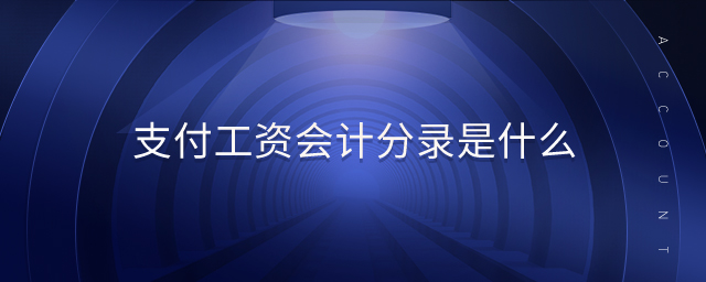 支付工資會計分錄是什么