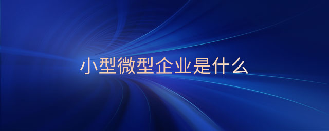 小型微型企業(yè)是什么
