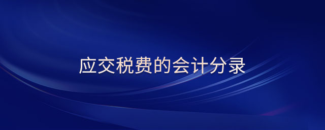 應(yīng)交稅費的會計分錄 應(yīng)交稅費的會計分錄