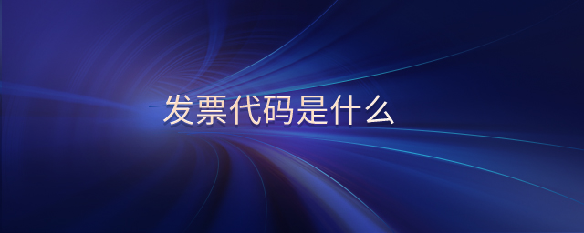 發(fā)票代碼是什么