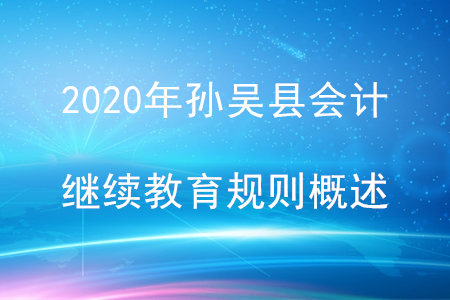 2020年黑龍江省孫吳縣會計(jì)繼續(xù)教育規(guī)則概述