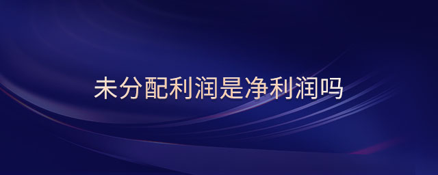 未分配利潤(rùn)是凈利潤(rùn)嗎