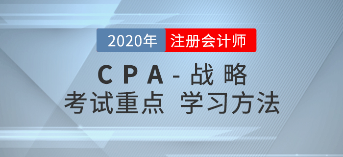 2020年CPA《戰(zhàn)略》考試重點與學(xué)習(xí)方法匯總