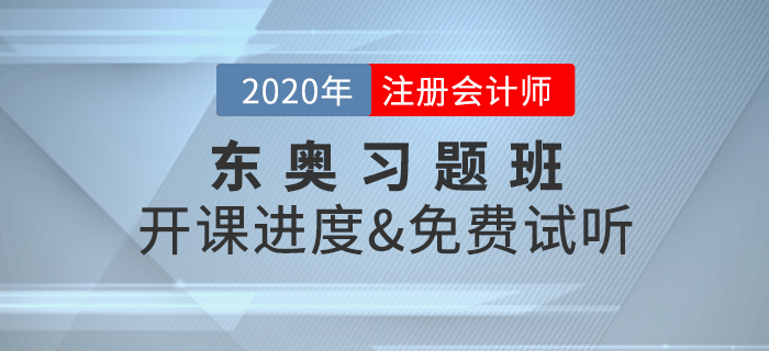 2020年注冊會計師考試，東奧習(xí)題班開課啦！