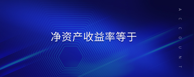 凈資產(chǎn)收益率等于