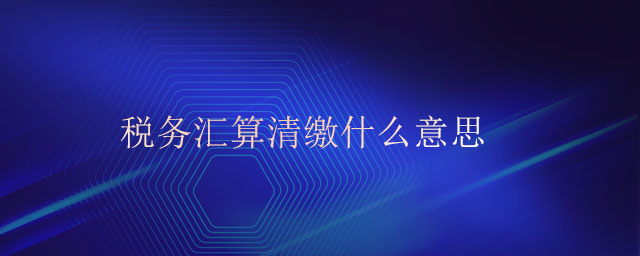 稅務匯算清繳什么意思