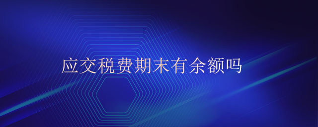 應(yīng)交稅費(fèi)期末有余額嗎
