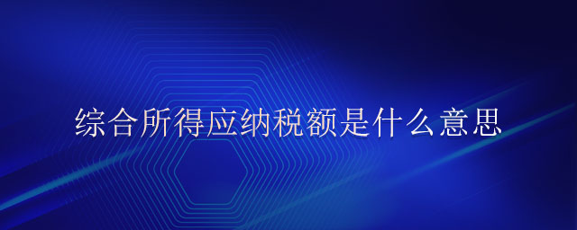 綜合所得應(yīng)納稅額是什么意思