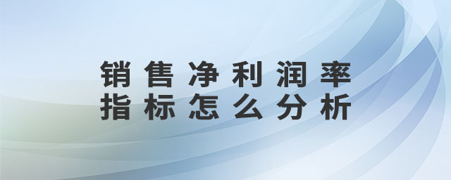銷售凈利潤(rùn)率指標(biāo)怎么分析 銷售凈利潤(rùn)率指標(biāo)怎么分析