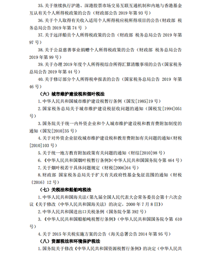 2020年注冊會計師《稅法》考試大綱20