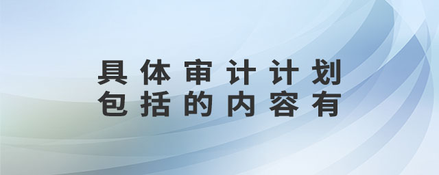 具體審計(jì)計(jì)劃包括的內(nèi)容有 具體審計(jì)計(jì)劃包括的內(nèi)容有