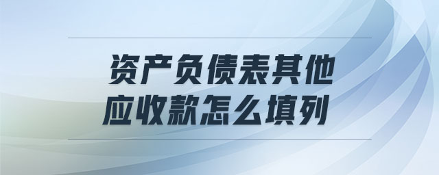 資產(chǎn)負(fù)債表其他應(yīng)收款怎么填列