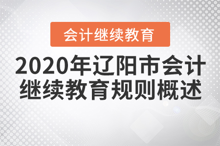 2020年遼陽(yáng)市會(huì)計(jì)繼續(xù)教育規(guī)則概述