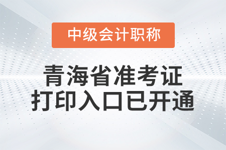 2020年青海省中級會計師準(zhǔn)考證打印入口已開通
