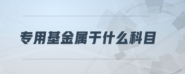 專用基金屬于什么科目