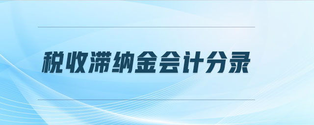 稅收滯納金會(huì)計(jì)分錄 稅收滯納金會(huì)計(jì)分錄