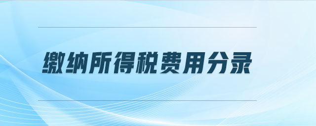 繳納所得稅費用分錄 繳納所得稅費用分錄
