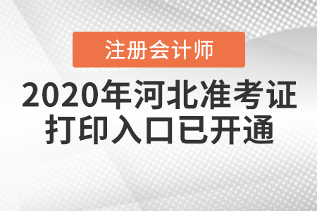 2020年河北注冊(cè)會(huì)計(jì)師準(zhǔn)考證打印入口已開(kāi)通