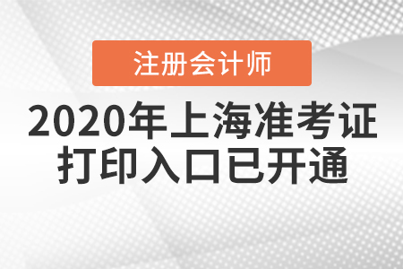 2020年上海注冊(cè)會(huì)計(jì)師準(zhǔn)考證打印入口已開通