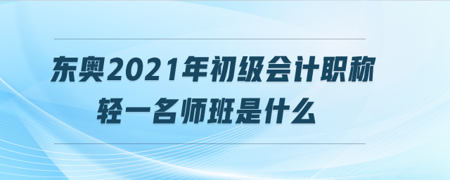 東奧2021年初級會計(jì)職稱輕一名師班是什么