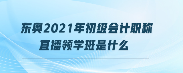 東奧2021年初級(jí)會(huì)計(jì)職稱直播領(lǐng)學(xué)班是什么 東奧2021年初級(jí)會(huì)計(jì)職稱直播領(lǐng)學(xué)班是什么