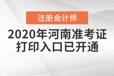 2020年河南注冊會計師準(zhǔn)考證打印入口已開通