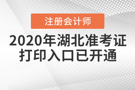 2020年湖北注冊會計師準考證打印入口已開通